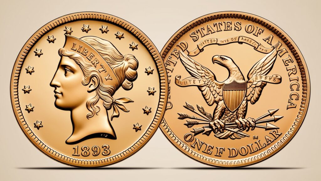1893 1/2 Dollar Gold American Eagle D